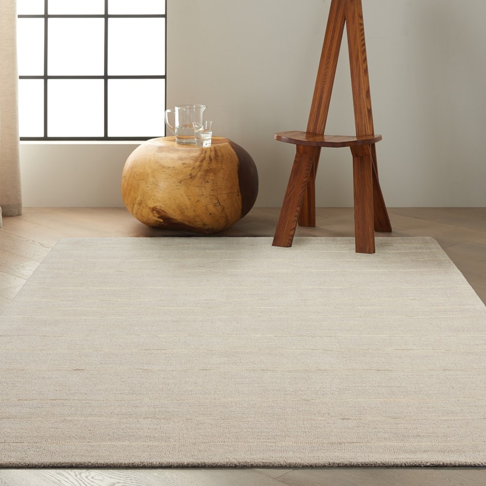 HAL01 Stripe Wool Rug By Calvin Klein in Grey